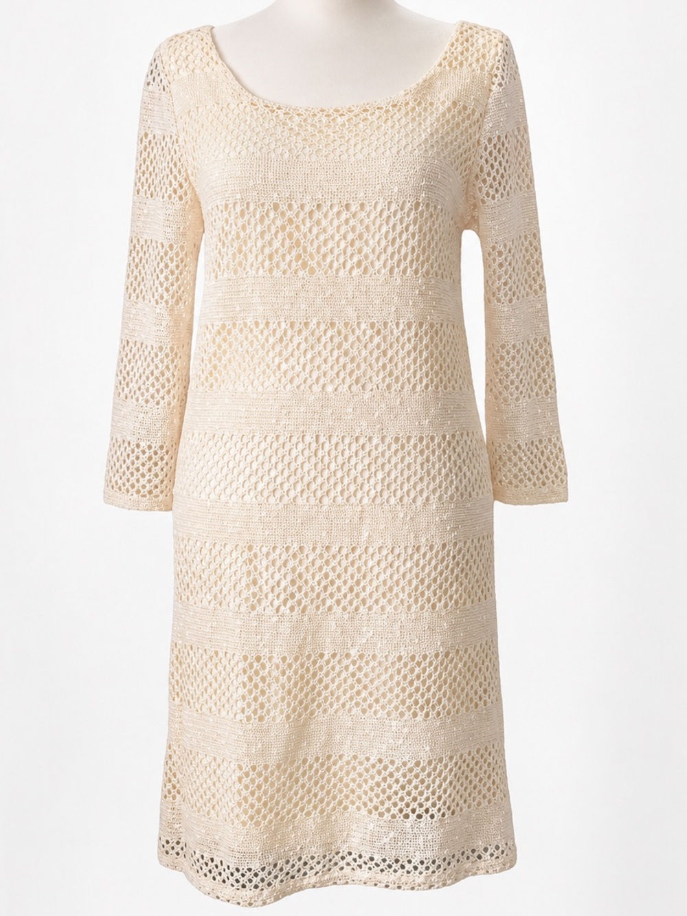 NWT Red Dress Boutique Crochet 3/4 Sleeve Dress size women's small - ivory cream